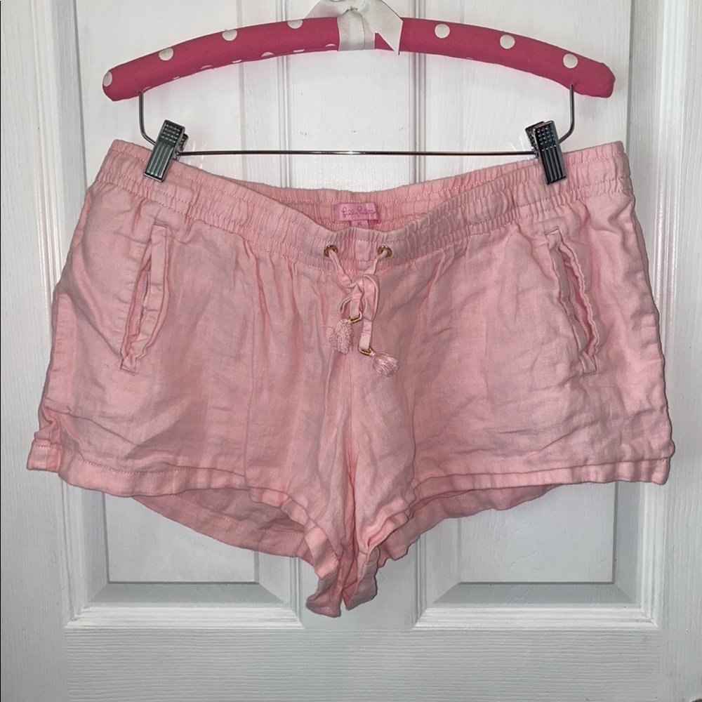 Lilly Pulitzer XL linen shorts light pink EUC